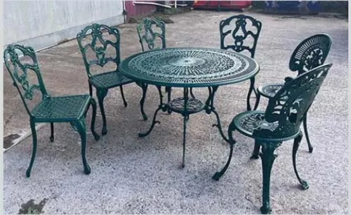 Table and chairs painted